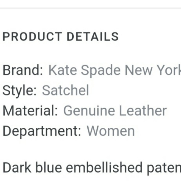 Kate SPADE Blue Embossed Leather Satchel.NWT - Picture 9 of 11